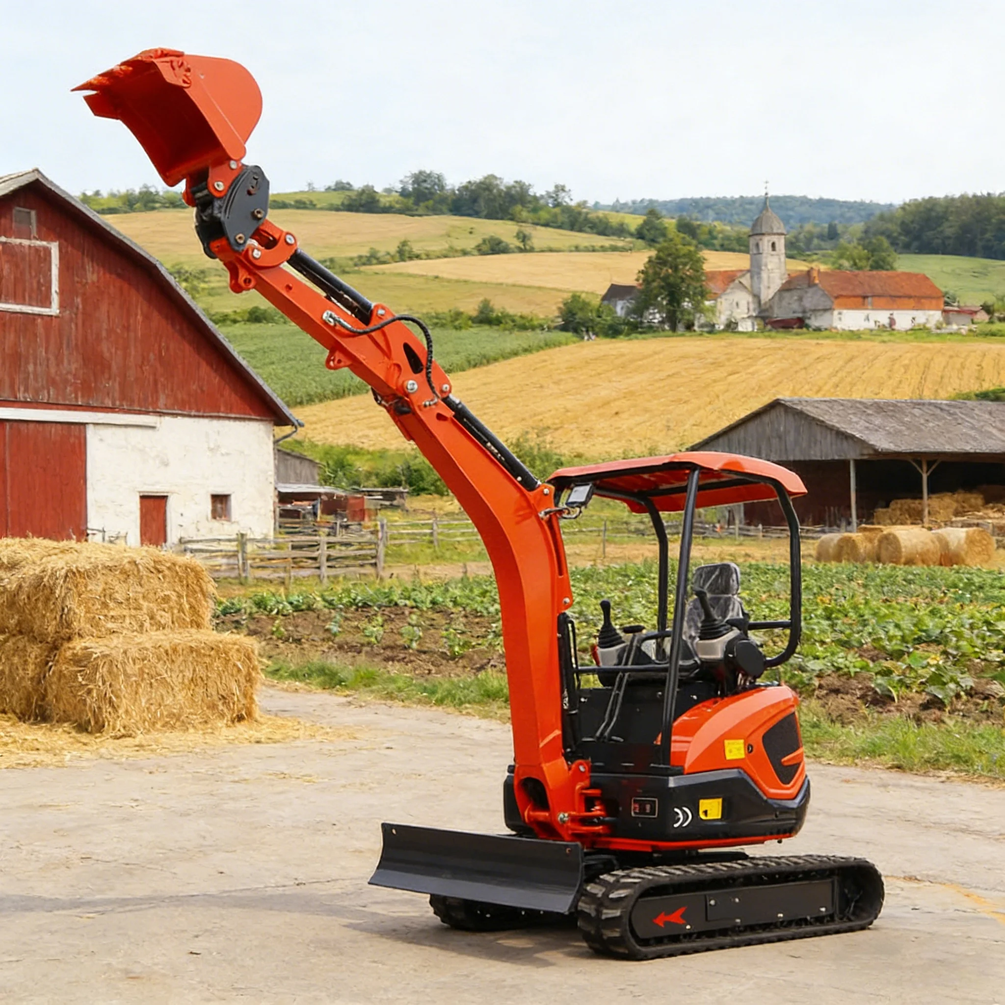 Kostenloser Versand Mini-Bagger Euro 5 CE EPA Hydraulischer Garten-Dieselbagger Neuer Multifunktionaler Raupenbagger Kleiner Bagger Nach Maß
