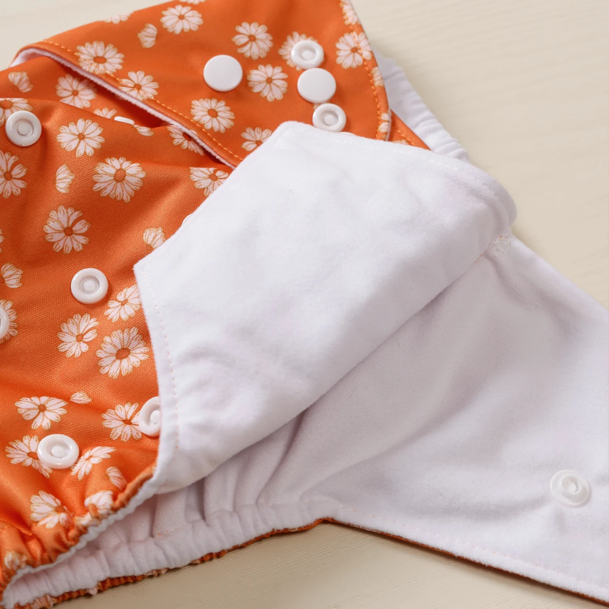 Elinfant 1pc Reusable Cloth Diaper Dry Fast Suede Cloth Inner Waterproof adjustable Baby Cloth Diaper For 3-15kg