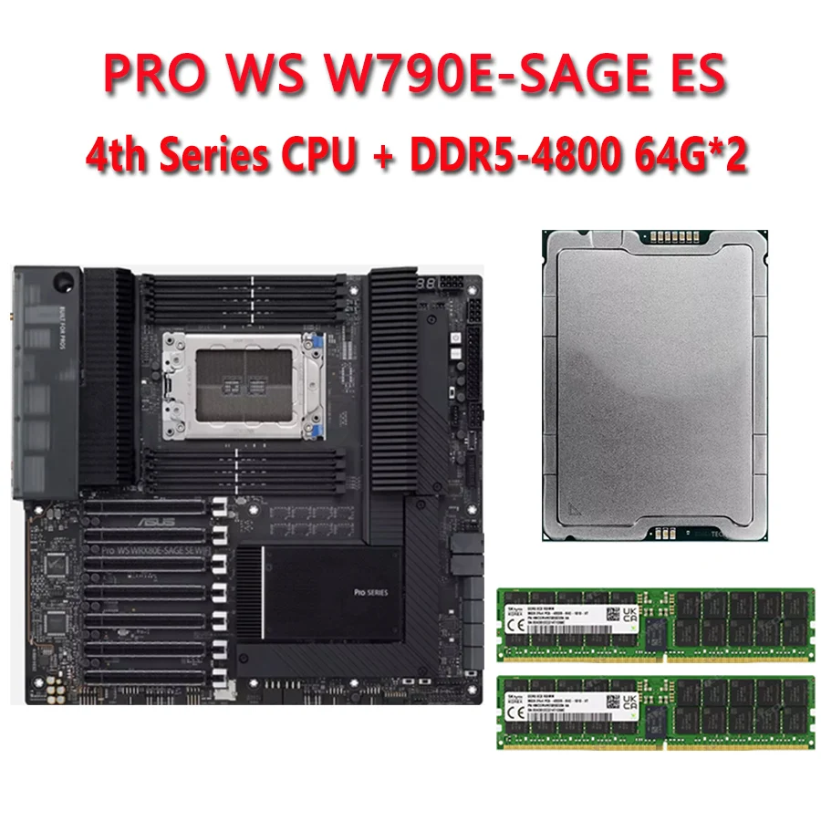 PRO W5 W790E-SAGE ES + 16GB 32GB 64GB DDR5-4800 + W5-3425 W9-3495X W3-2426 W7-2475X W9-3475X W5-2455X W5-3435X CPU