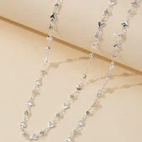 Collier Long en forme de Y en verre, couleur or argent, chaîne de clavicule en métal, fête de vacances d'été, bijoux de corps bohème, cadeaux 4