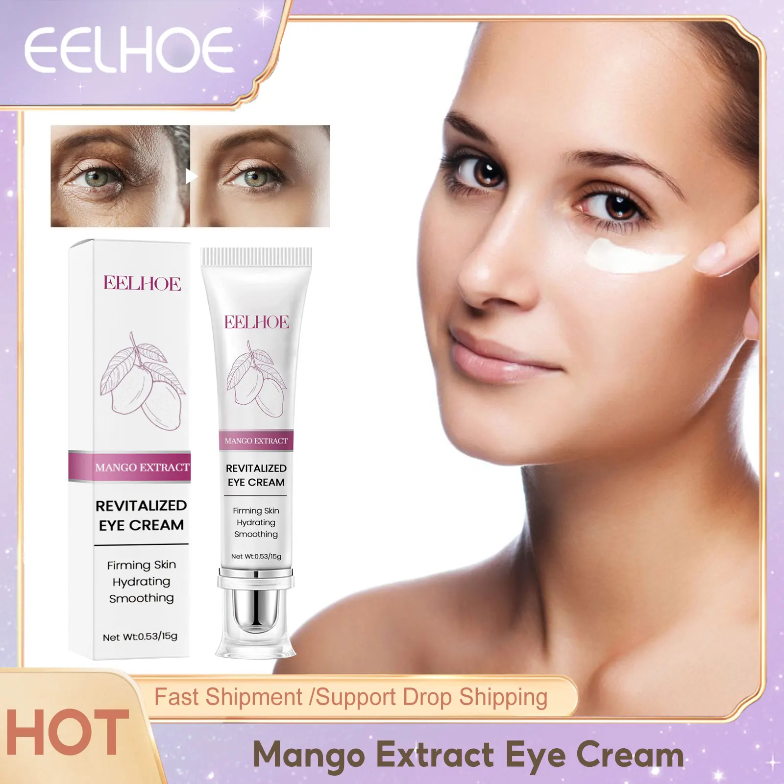 

Wrinkle Removal Eye Cream Remove Dark Circles Bags Fade Fine Lines Anti Fat Particles Moisturizing Reduce Puffiness Tighten Skin