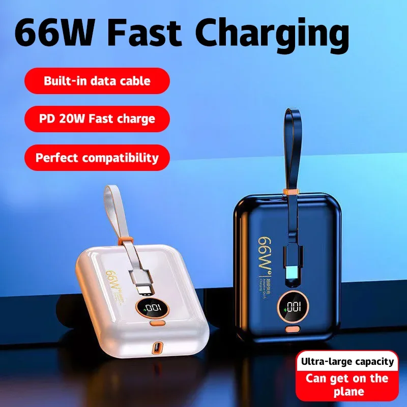 

10000mAh Super Fast Charging PowerBank 66W Portable Charger Digital Display External Battery For IPhone 15 Samsung Xiaomi Huawei