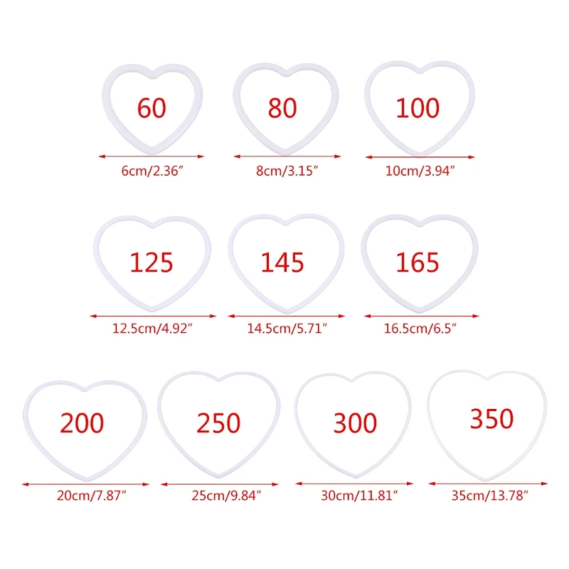 Dream Catchers Plastic Rings Dreamcatcher Heart Shaped Circle Handmade Crafts DIY Wedding Windchime Hanging Decorations Y5GB 5