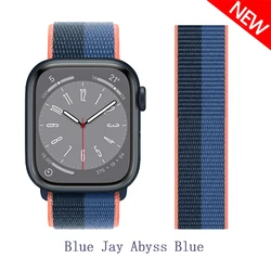 Versatile Nylon Loop Watch Band Bracelet in Various Sizes - 46mm 44mm 45mm 49mm (Blue Jay Abyss Blue)