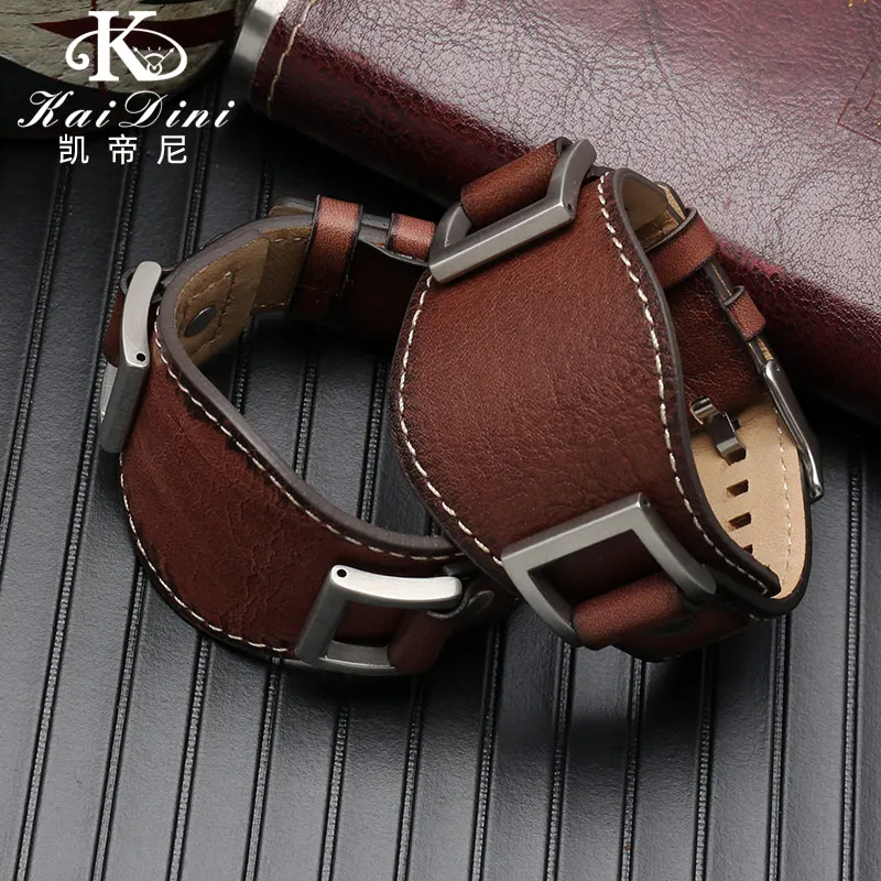 Premium Vintage Style Leather Watch Strap - Cowhide Wristband
