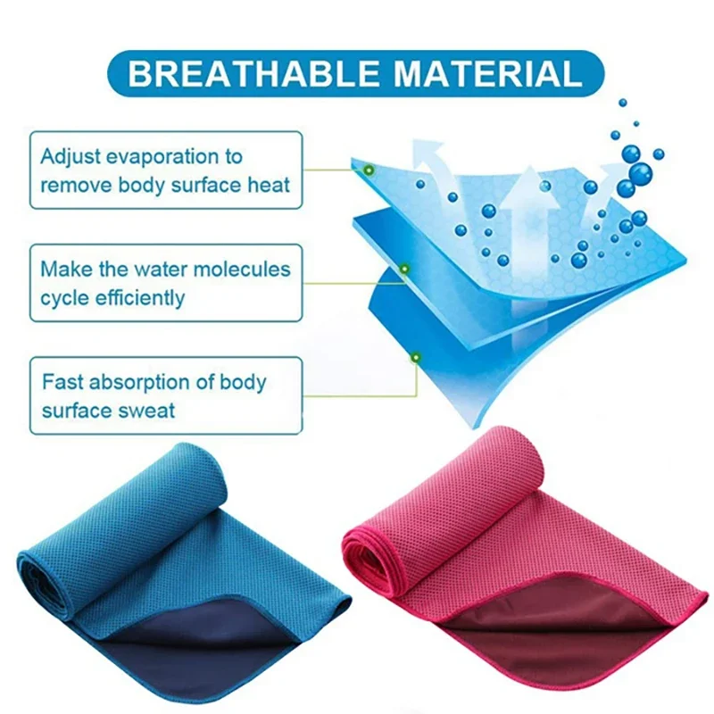 Sport Cooling Towel Microfiber Instant Cool Ice Face Towels for Gym Swimming Yoga Running Quick-dry Towels Cooling Cloth