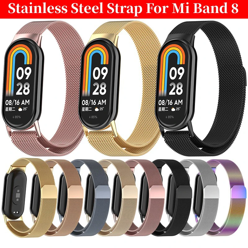 

Stainless Steel Strap for Xiaomi Mi Band 8 Smart Watch Wristband Bracelet Replacement Watchband for MiBand 8 /8 NFC Pulseira