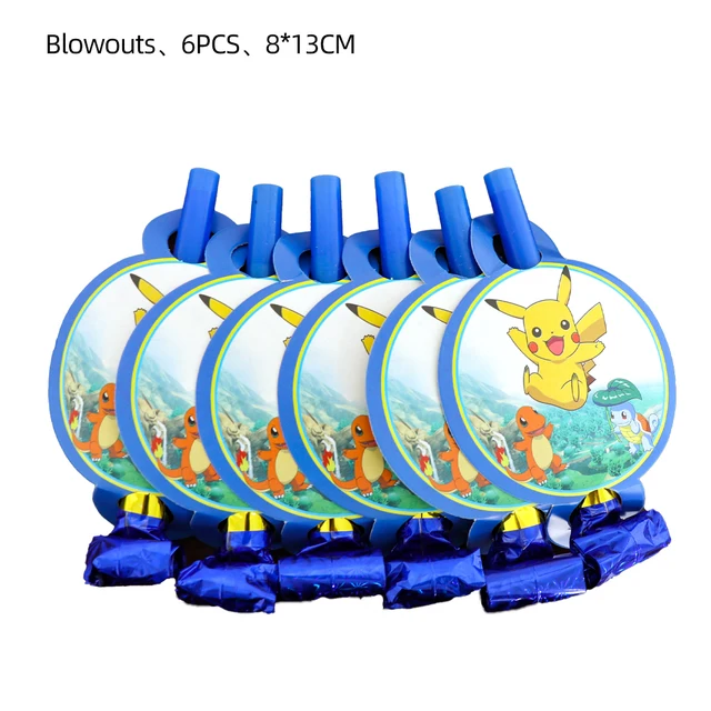 TAKARA TOMY Pikachu Pokemon Birthday Decoration Disposable Cutlery Cup Plate Napkin Tablecloth Bag Baby Shower Party Supplies Blowouts-6PCS