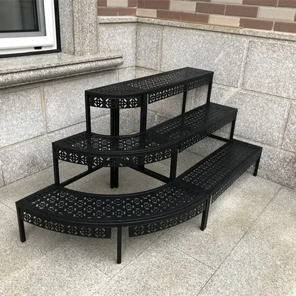 

Wrought iron courtyard outdoor multi-layer flower stand floor balcony three-layer shelf fleshy indoor balcony flowerpot rack