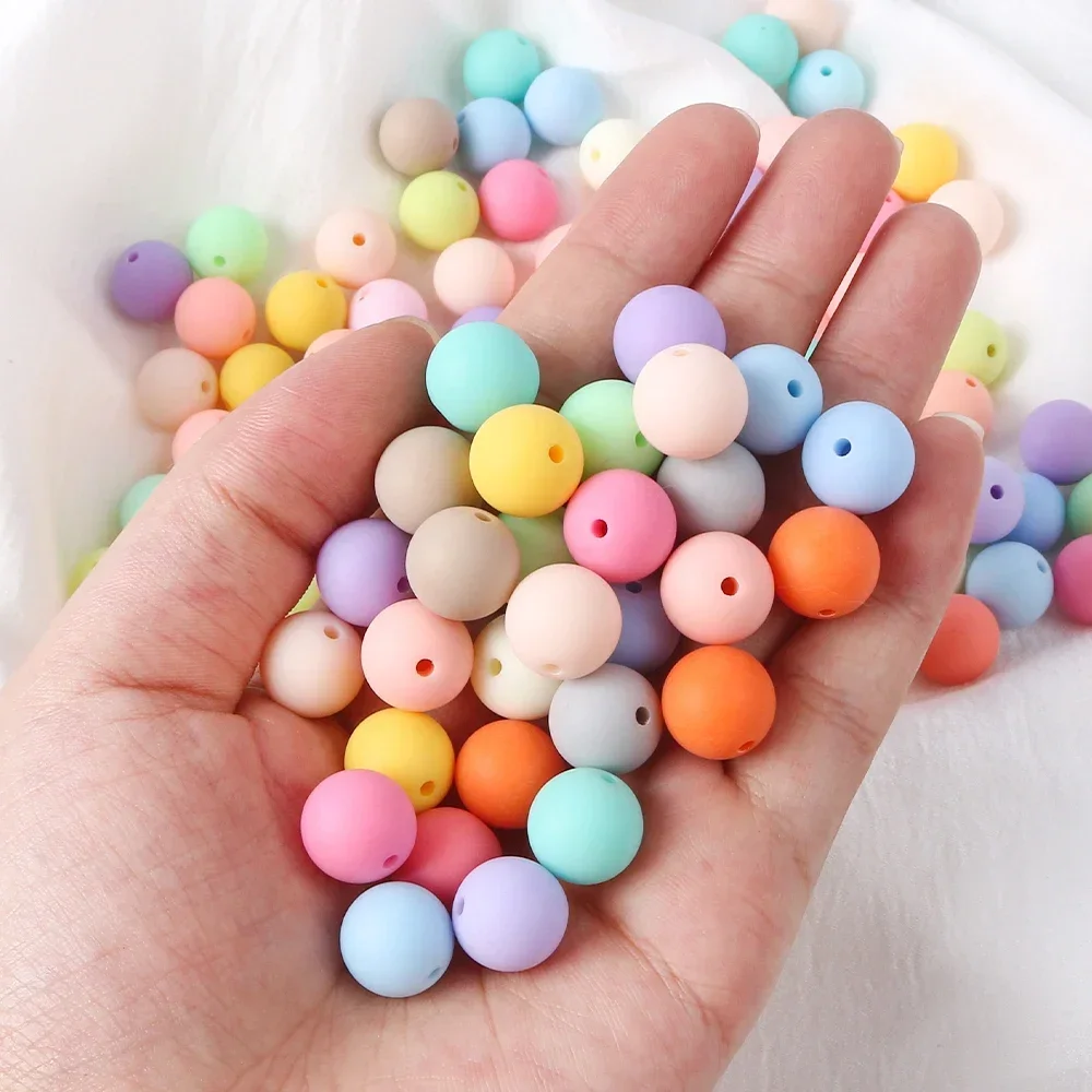 8-14mm 원형 아크릴 비즈 무광 루즈 스페이서 비즈 여성용 쥬얼리 제작 DIY 바느질 보헤미안 여름 팔찌 목걸이