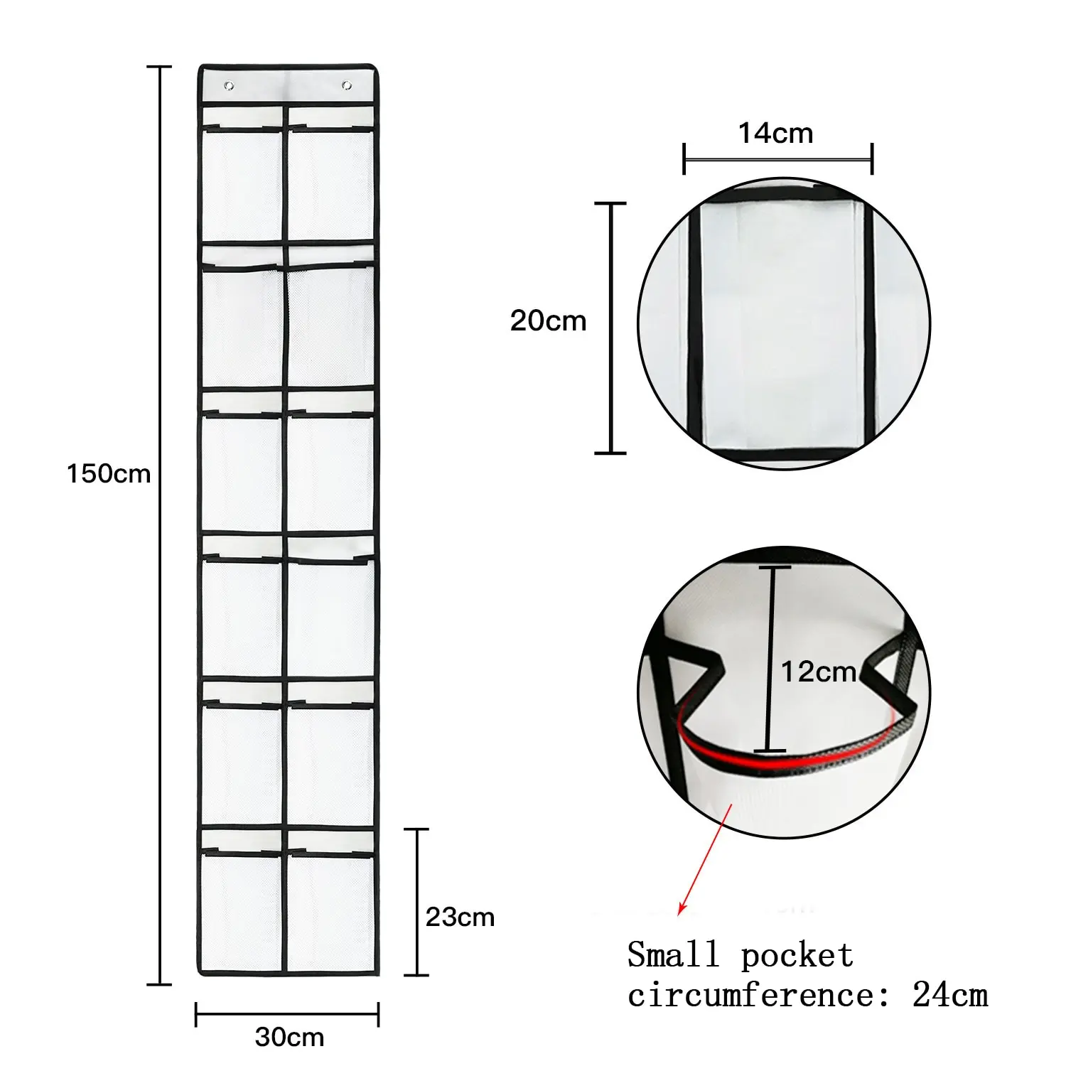 12 Compartments Behind The Door Shoe Storage Hanging Bag Mesh Pocket Slippers Organizing Non-woven Storage Bag G588 shoe organizer