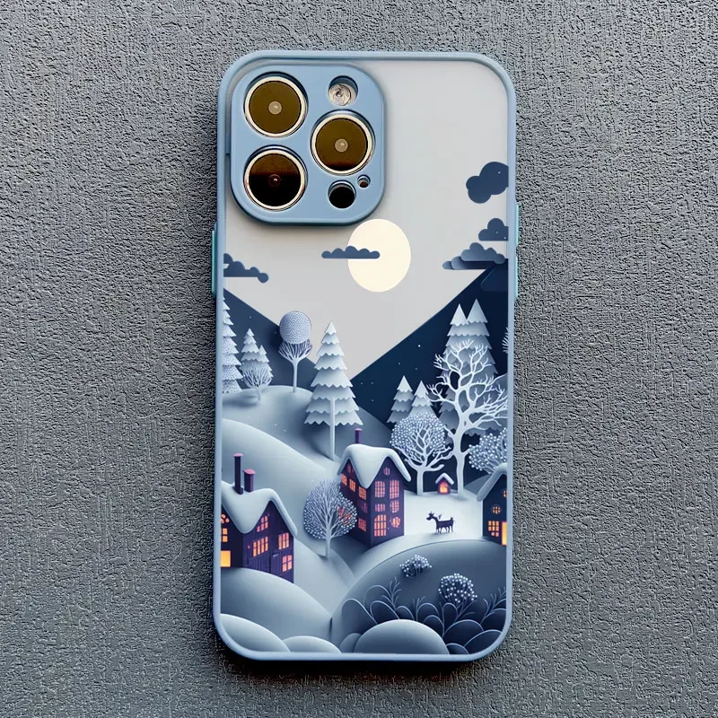 Festive Winter Snow Scene Shockproof Phone Case - Durable Hard Cover s