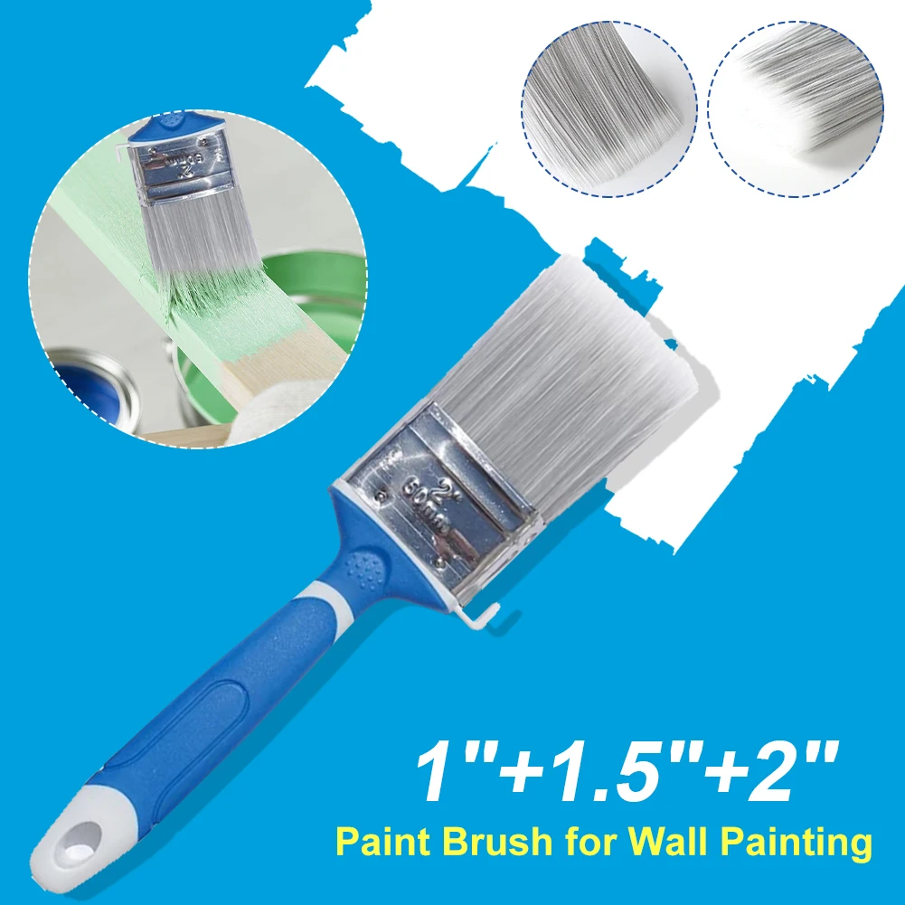 Paint Brush for Wall Painting Chip Brush Flat Brush Rubber Handle for Water-Based Paint Stains Varnish Interior Exterior Coating