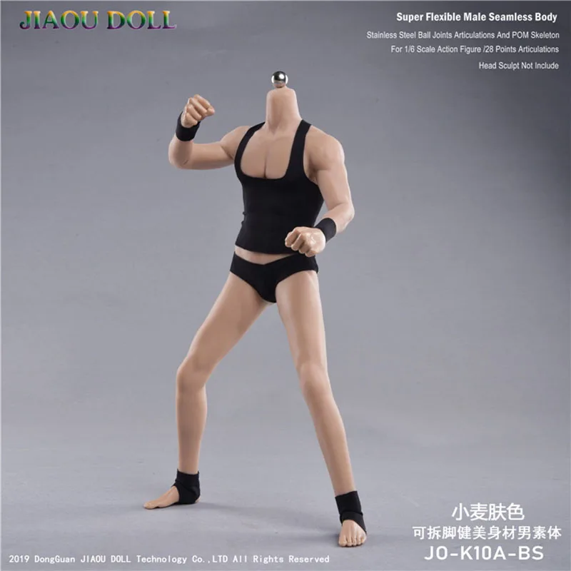 JIAOU DOLL 1/6 Scale Super Flexible Seamless Muscular Male Body