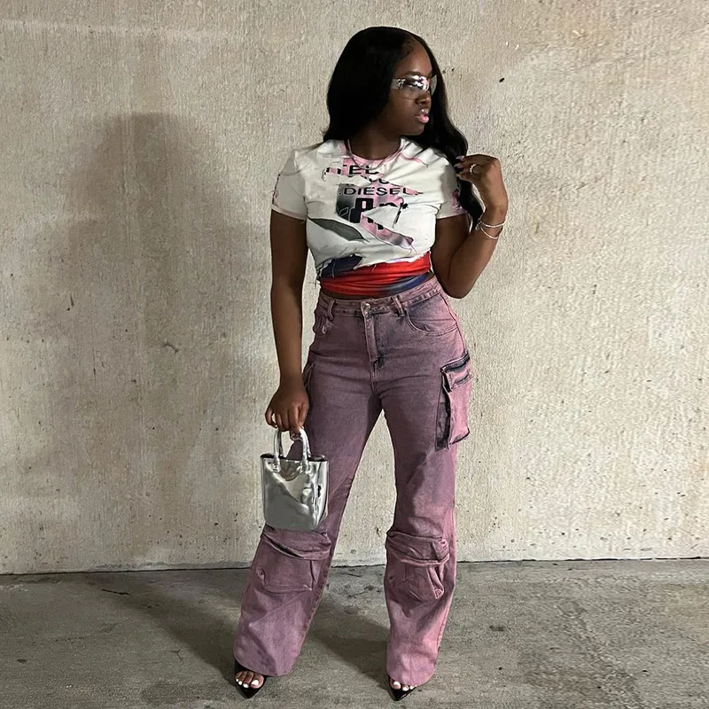 

Новинка 2024, стильные женские джинсовые брюки, весна/лето, Y2k