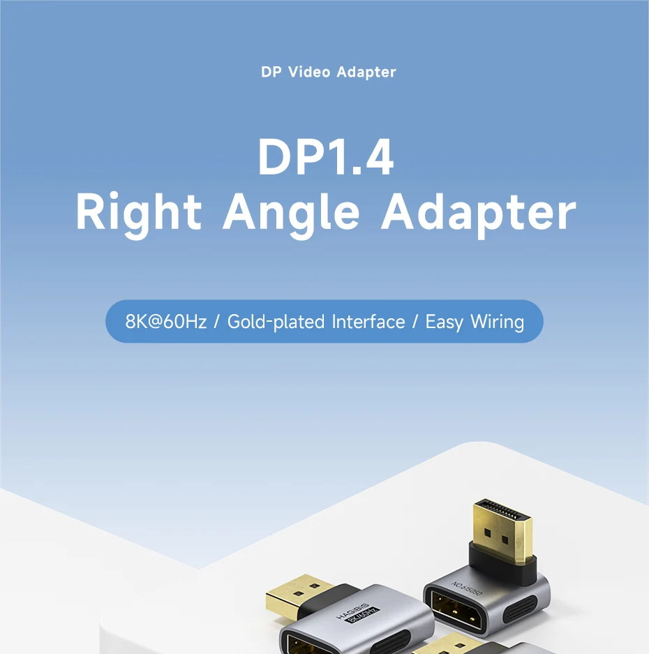 Hagibis DisplayPort 1.4 Right Angle Adapter 8K 60Hz / 4K 240Hz