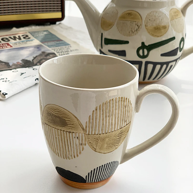 

Japanese art hand-painted heavy craft coarse pottery ceramic teacups exquisite teacups