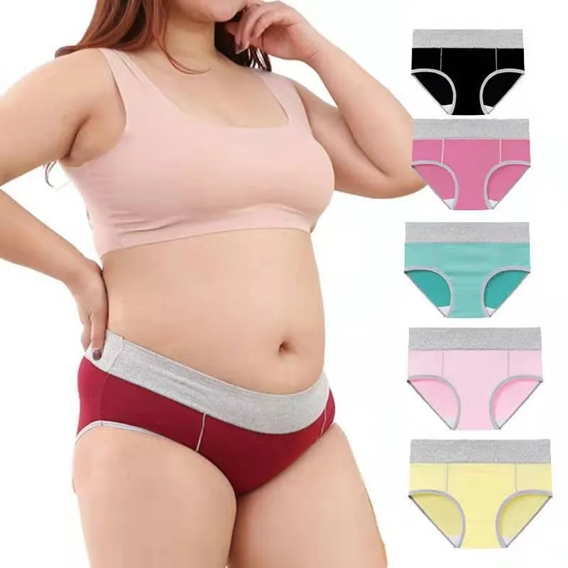 

Fat Version 6XL Large Size Color Panties Simple High-waist Briefs To Raise Hips and Waist