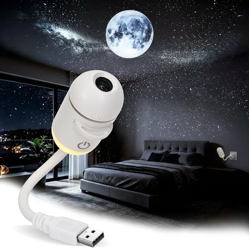 Galaxy Starry Sky Night Light Projector - USB Powered 2-in-1 Ceiling and Room Decor