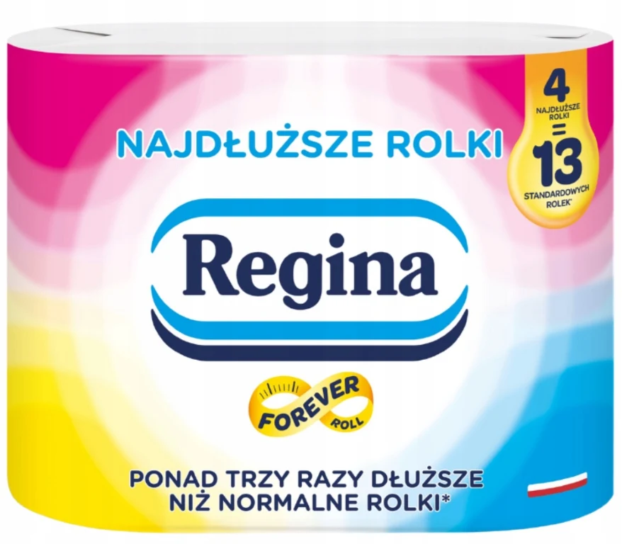 Papier toilette Regina 4 rouleaux grands rouleaux efficaces et non parfumés