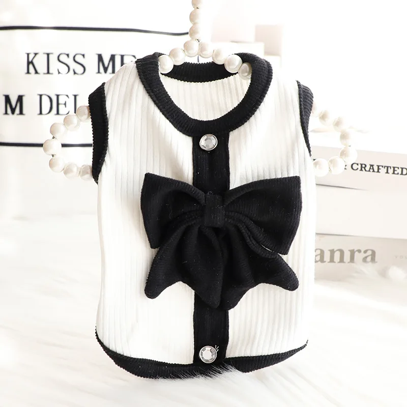 Vestido de luxo para cães pequenos com laço saia de princesa_voghion.com