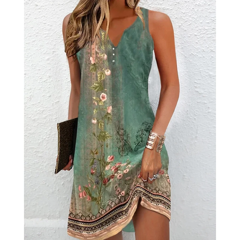 

New in Independence Day Flag Print Women Notch Neck Casual Dresses Femme Summer White Sleeveless MIni Dresses Elegant Streetwear