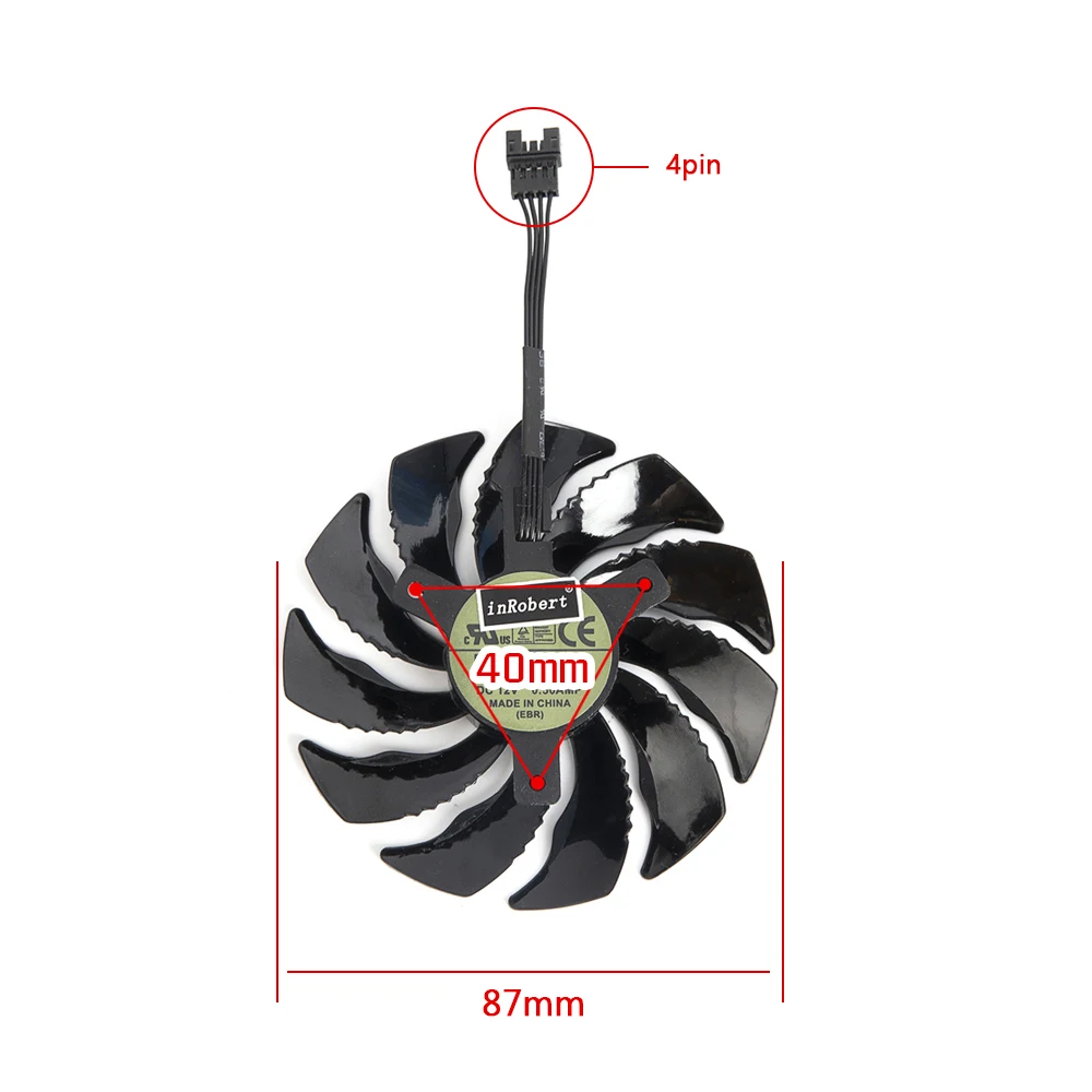 Ventilador de Refrigeração para Placa Gráfica Gigabyte T129215su 88 mm Gtx1050 ti 1060 1070 ti 1080 rx 470 480 570 580 Ventilador Pld09210s12hh g1 - Imagem 6