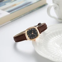 Women's Watch Fashion Small Arabic Quartz Watches Leather Band Wristwatches 6