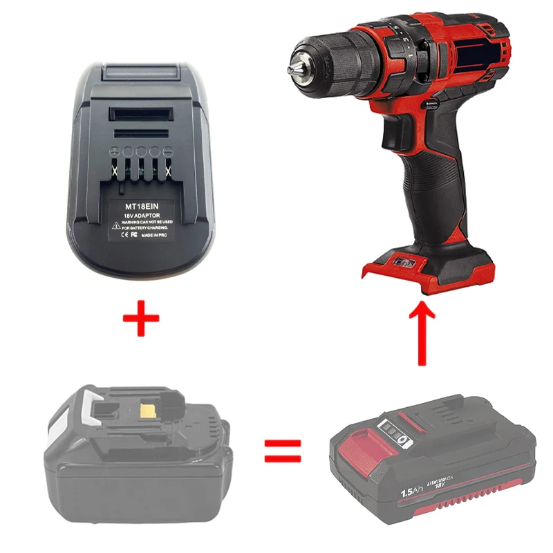 Convertitore Adattatore Mt18Ein Per Makita 18V A Per Batteria Agli Ioni Di Litio Einhell 18V Per Trapano Elettrico Cordless Einhell/Uso Degli Strument