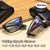 2024 Foldable Ultra Light TR90 Myopia Glasses Fashionable Unisex Portable Eyewear with Box Men Women Finished Myopia Glasses 1