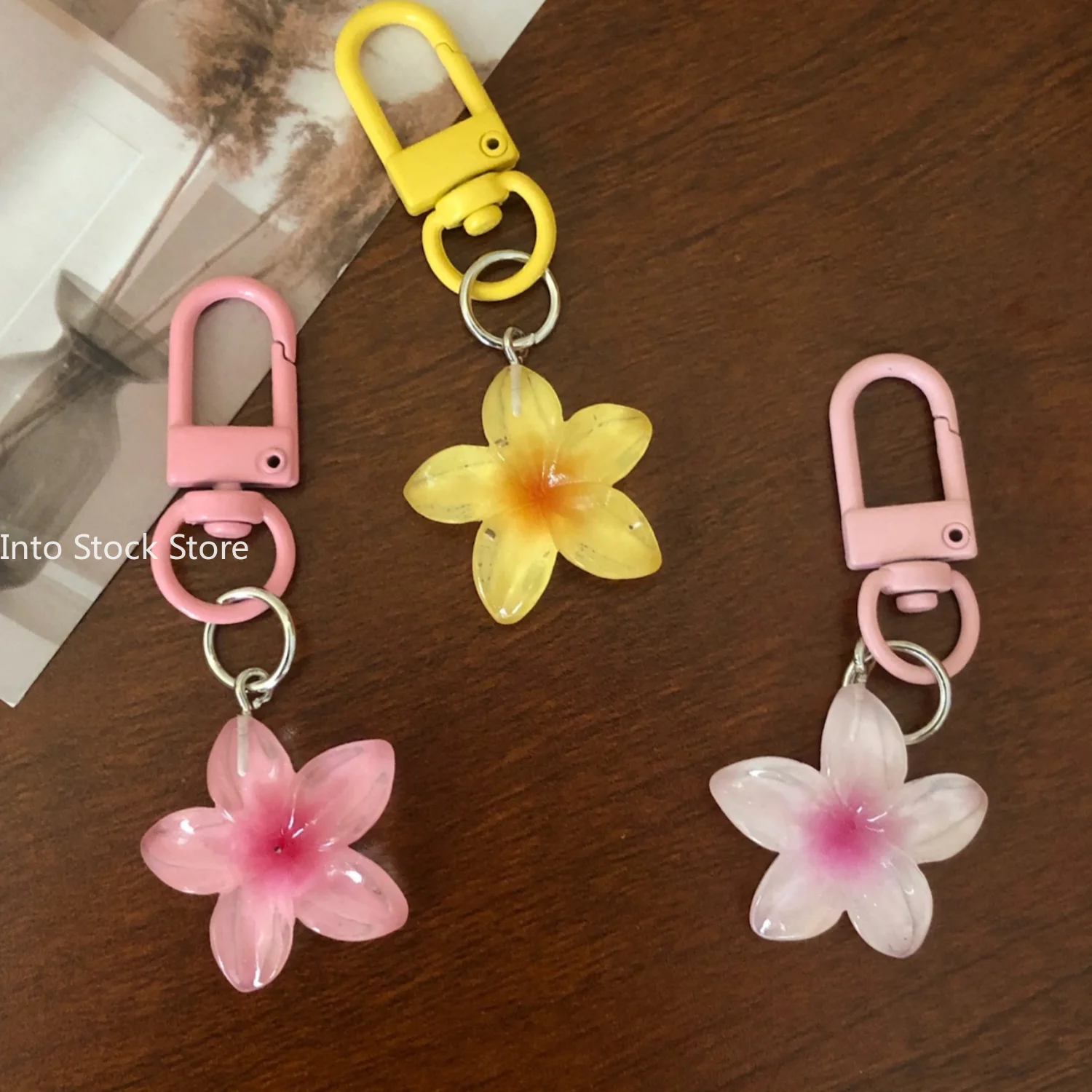 Transparent Floral Keychain Cute Aesthetic Multi-Purpose Key