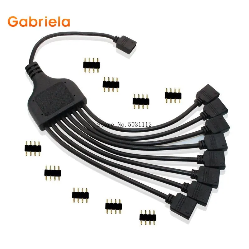 

4-контактный RGB-разъем для кабеля, от 1 до 2, 3, 4, 5, 6, 8, разъем «гнездо-гнездо», Удлинительный кабель для 3528, 5050 RGB светодиодной ленты