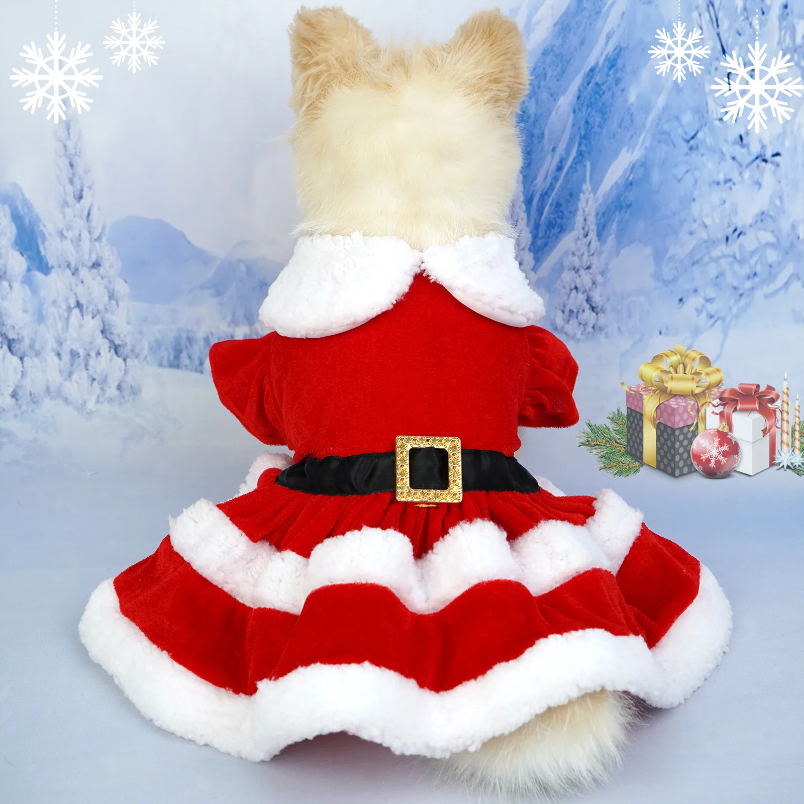 ChristmasDogDressesForSmallDogsClotheswinterChristmasCosplayCatPetDogDressFancy