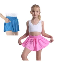 Children Flowy Shorts Girls Athletic Gym Running Biker Sports Shorts Preppy Youth Butterfly Shorts Comfort Tennis Skirt Summer 1