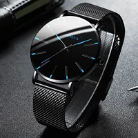 Gevena Men'S Fashion Ultra Thin Watch Business Stainless Steel Mesh Quartz Watch Large Dial Men'S Watch Relojes para hombres 1
