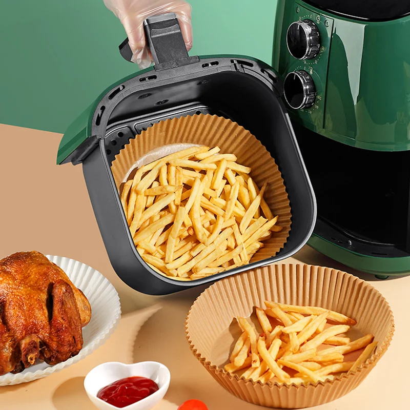 50pcs Square Air Fryer & Baking Paper Cups, Kitchen Food Tray & Greaseproof  Paper, Outdoor Party Bbq Fried Chicken Food Serving Trays