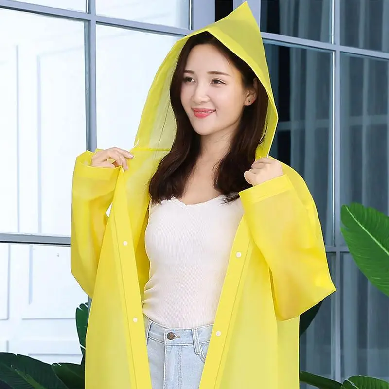 Children Adult Waterproof Raincoat Reuseable EVA Rain Poncho For Kids Girls Women Transparent Clear Rainwear Suit For Student raincoat poncho