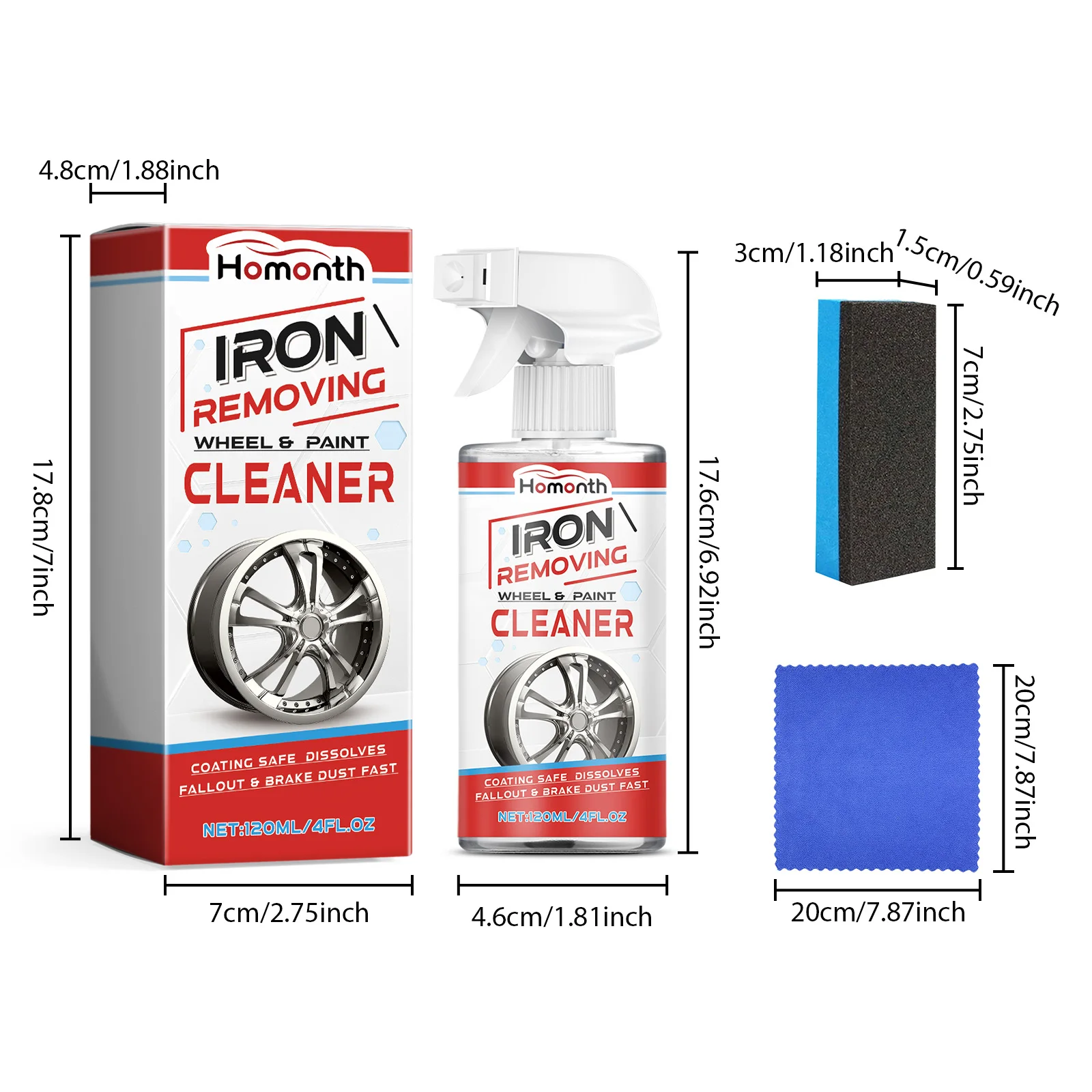 Alloy Wheel Cleaner & Rust Remover-Tire Shine, Degreaser, Oil Stain Removal For Car Rims, Safe Effective Wheel Care (120ml)