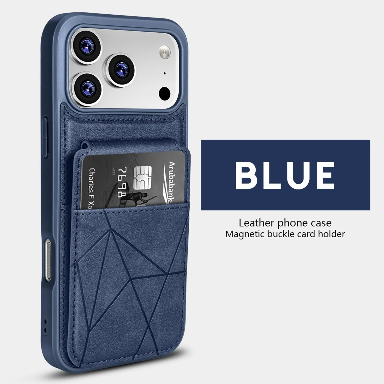 Luxury Leather Flip Wallet Phone Case with Card Holder and Durable Hard Cover