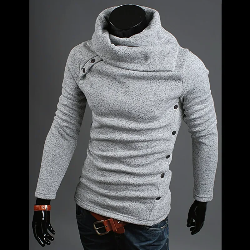 

2023 Autumn/Winter New British Style Men's Stacked Neck Sweater Coat Fashion Jacquard Pullover Sweatshirt Sweater