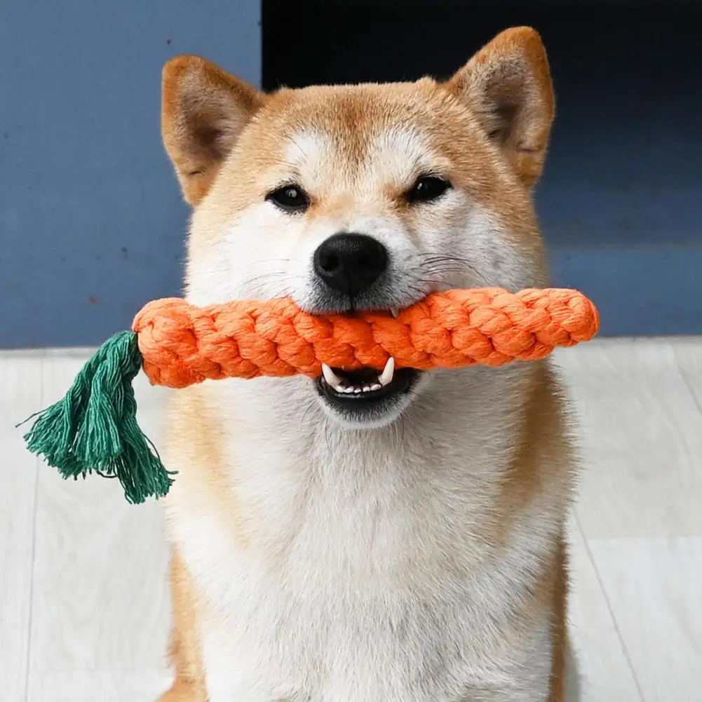 

Bite-resistant Dog Toy Pet Supplies Bite-resistant Carrot Shape Cotton Rope Dog Toy for Teeth Molar Chew Tug Rope for Dog/puppy
