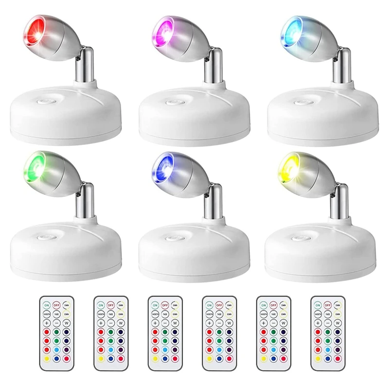 

6 шт., RGB-светильник с дистанционным управлением