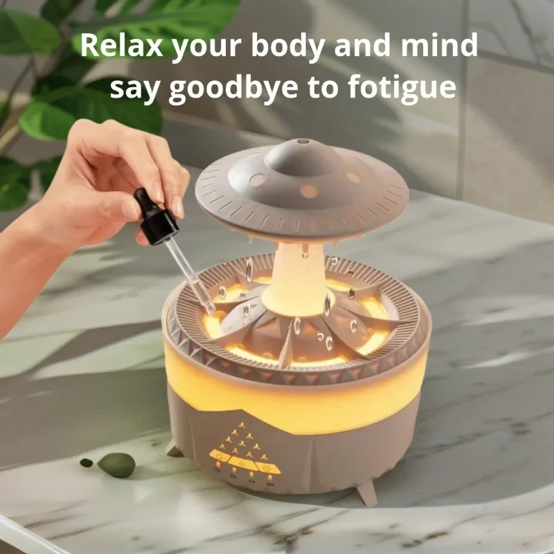 Air Humidifier Essential Oil Diffuser Ultrasonic Airhumidifier Color Mushroom Night Light Water Drop Atmosphere Light Relaxation