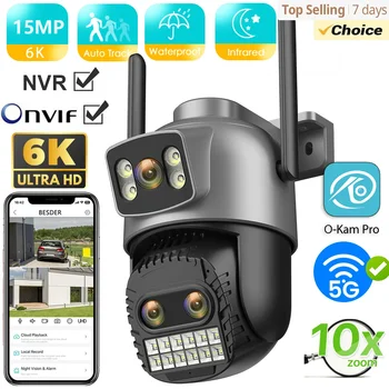Outdoor Dual Screen IP Camera, 15MP, WiFi, PTZ,10X Digital Zoom,4K,Human Detection, Security Camera, Surveillance, O-Kam Pro App 1