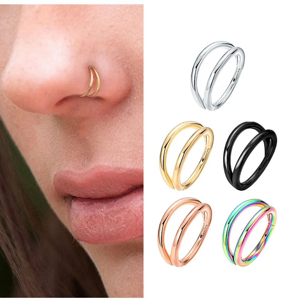 Nose Ring Double Conch Piercing Jewelry Nose Ring Hinged Cartilage