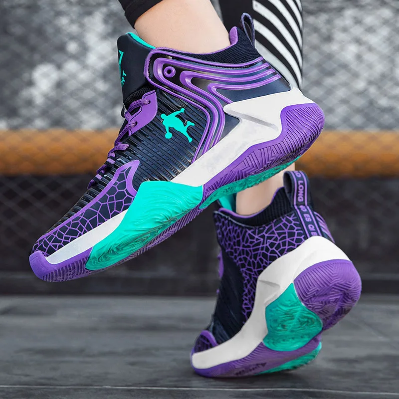 Brand Professional Men's Basketball Shoes Women's Basketball Sneakers Non-slip High-top Couple Breathable Training Shoes 35-45