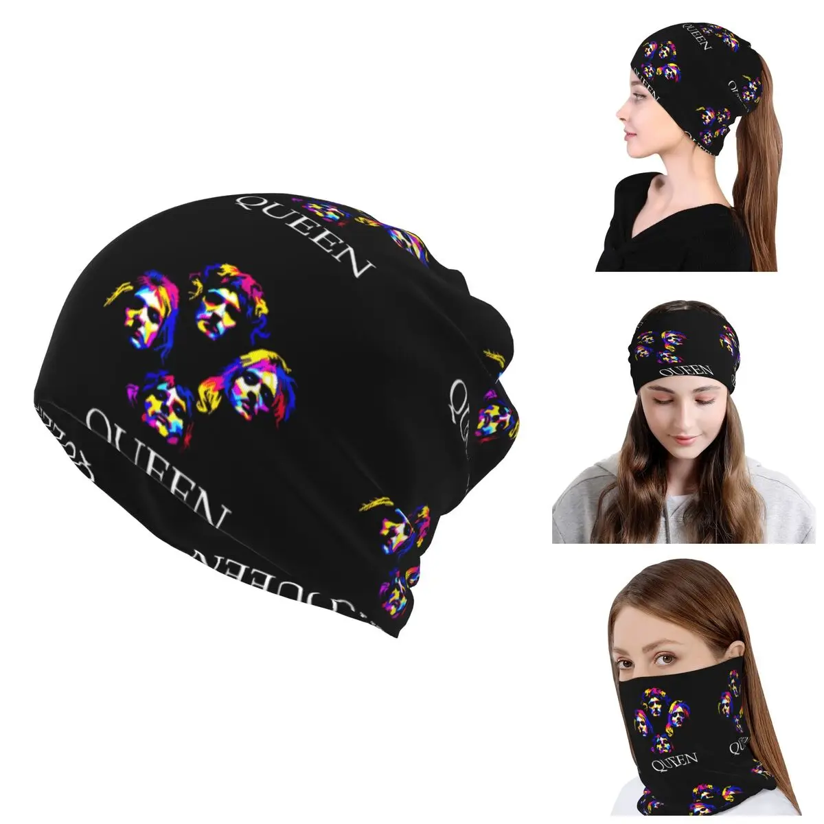 Heavy Metal Rock Bandana Neck Ghetta Per La Caccia Allo Sci Donna Uomo Wrap Sciarpa Freddy Mercury Balaclava Warmer Skullies Berretti Caps