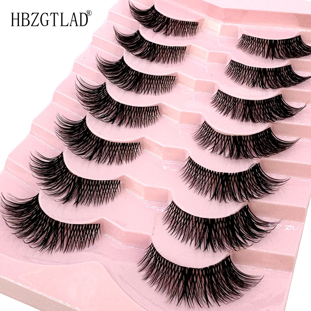 NEUE 7 Paar Wimpern Manga Wimpern 3D Clear Band Wimpern Natürliches Aussehen Wispy Nerz Wimpern Flauschige Cat Eye Wimpern Pack gefälschte Wimpern – Detail 25