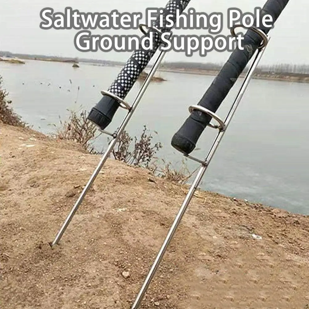 30/40/50cm Double Rings Single Fork Fishing Rod Holder Bank Fishing