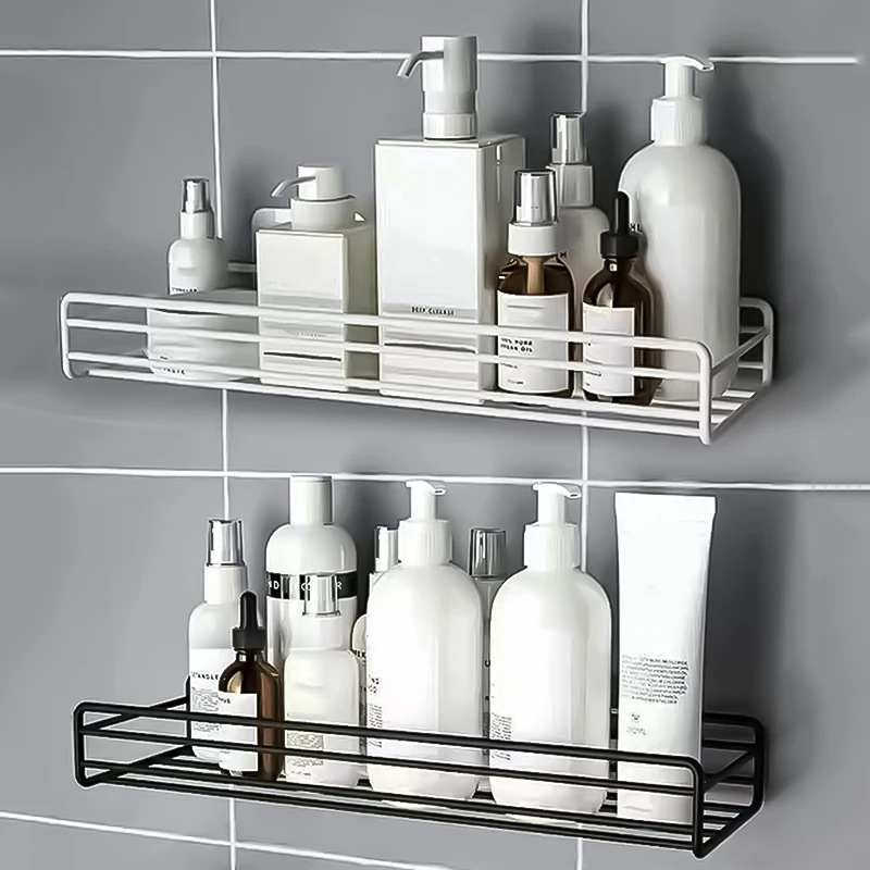 

Modern Simple Bathroom Drain Rack Perforated Non-trace Wall Toiletries Shampoo Kitchen Other Waterproof Corner Storage Shelves